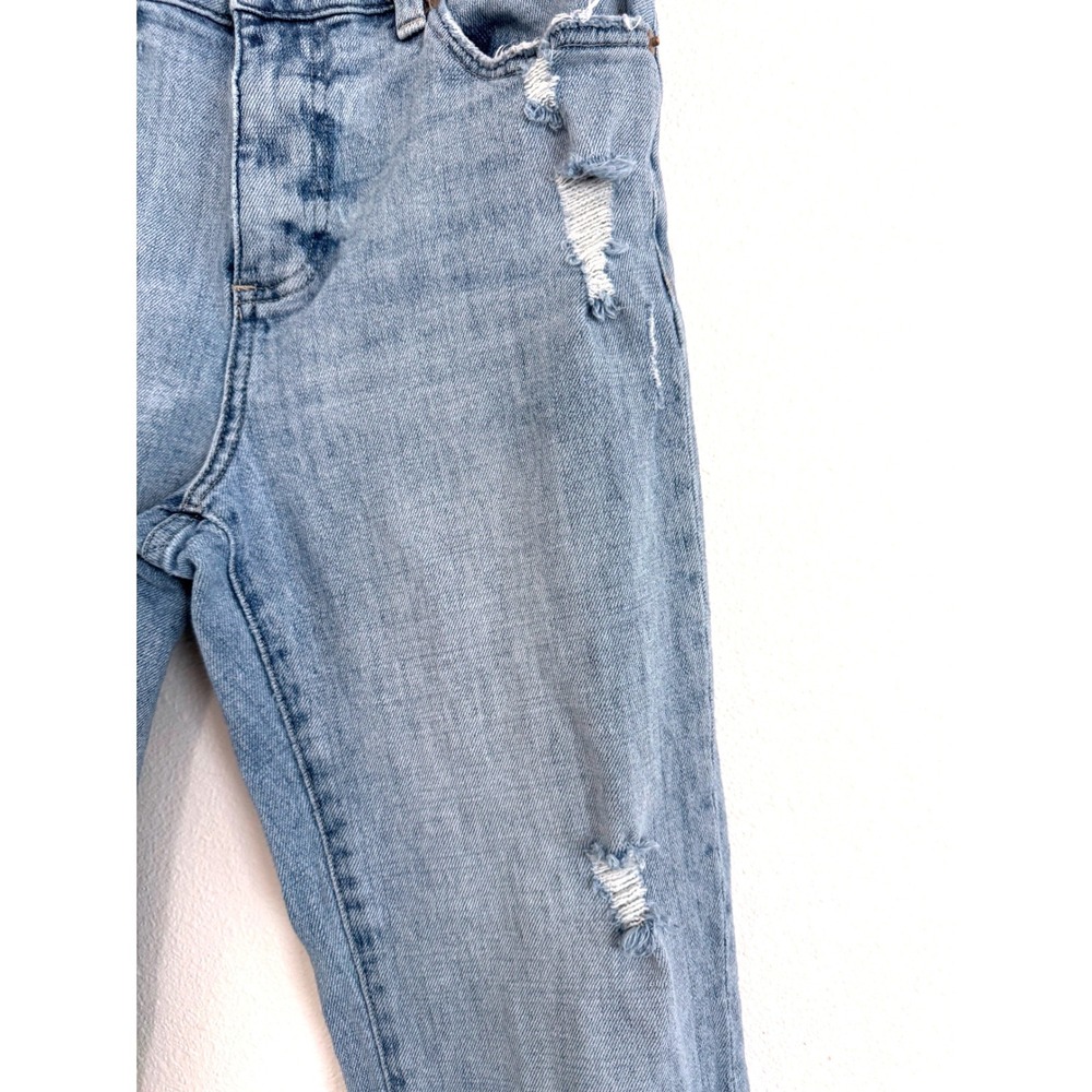 Pistola Women's High Rise Distressed Straight Leg Jeans - Light Wash - Picture 3 of 5